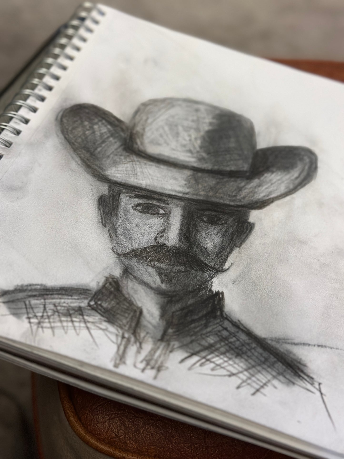 Custom charcoal portrait sketch example, additional sample