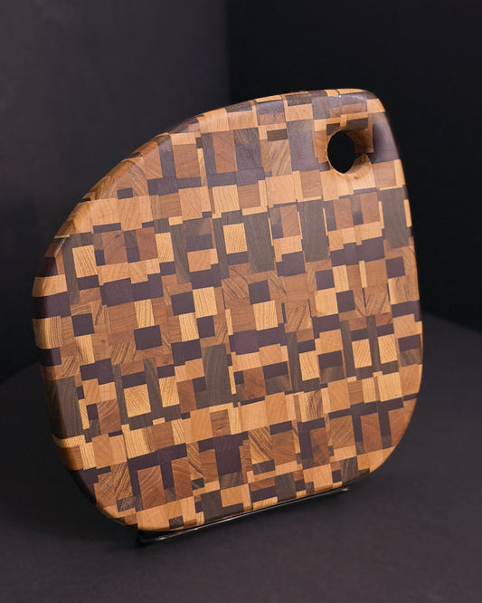 One-of-a-kind chaos pattern wood cutting board, handmade