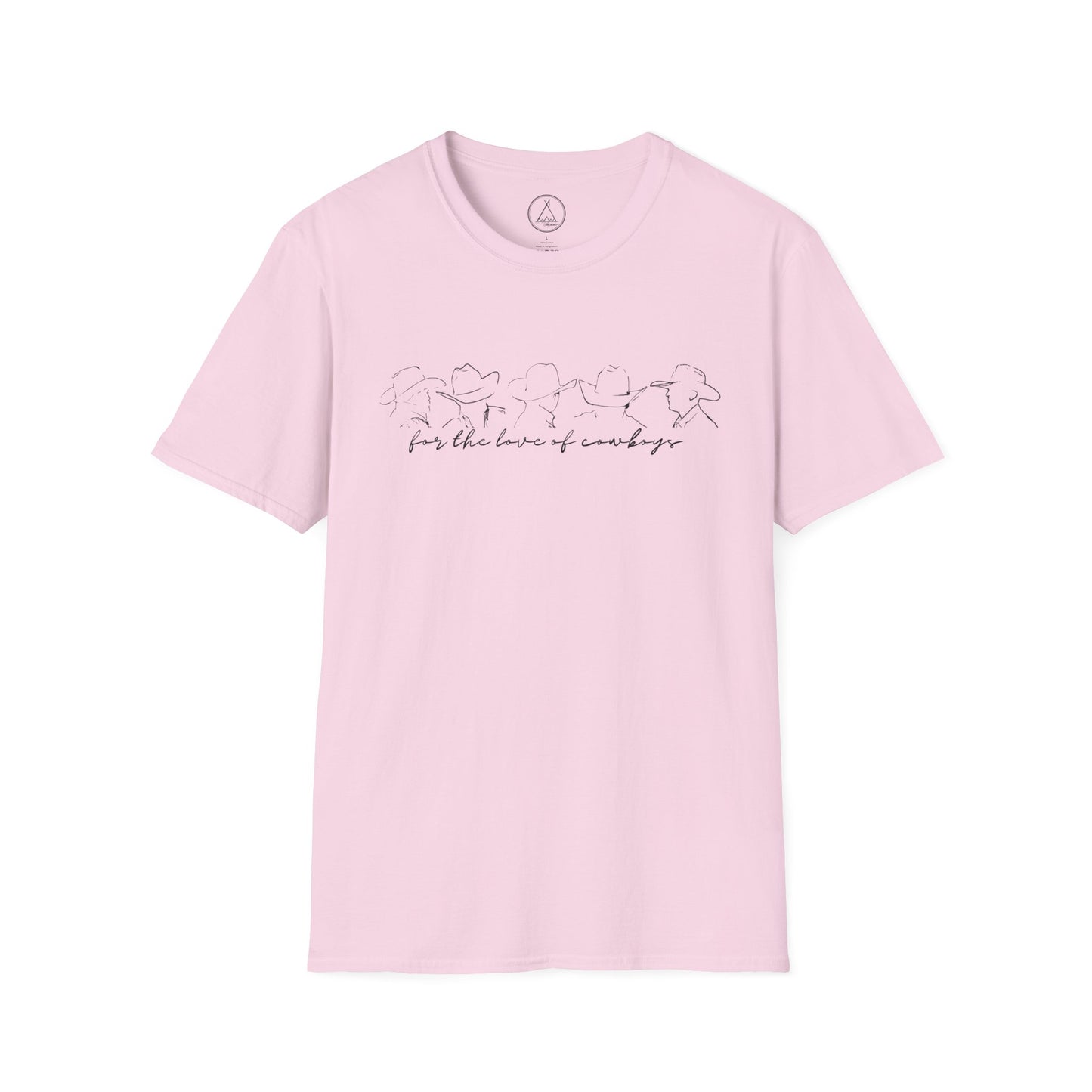 For The Love Of Cowboys tee with hand-drawn bird line art design