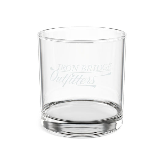 Iron Bridge Outfitters engraved whiskey rocks glass, 10.5oz