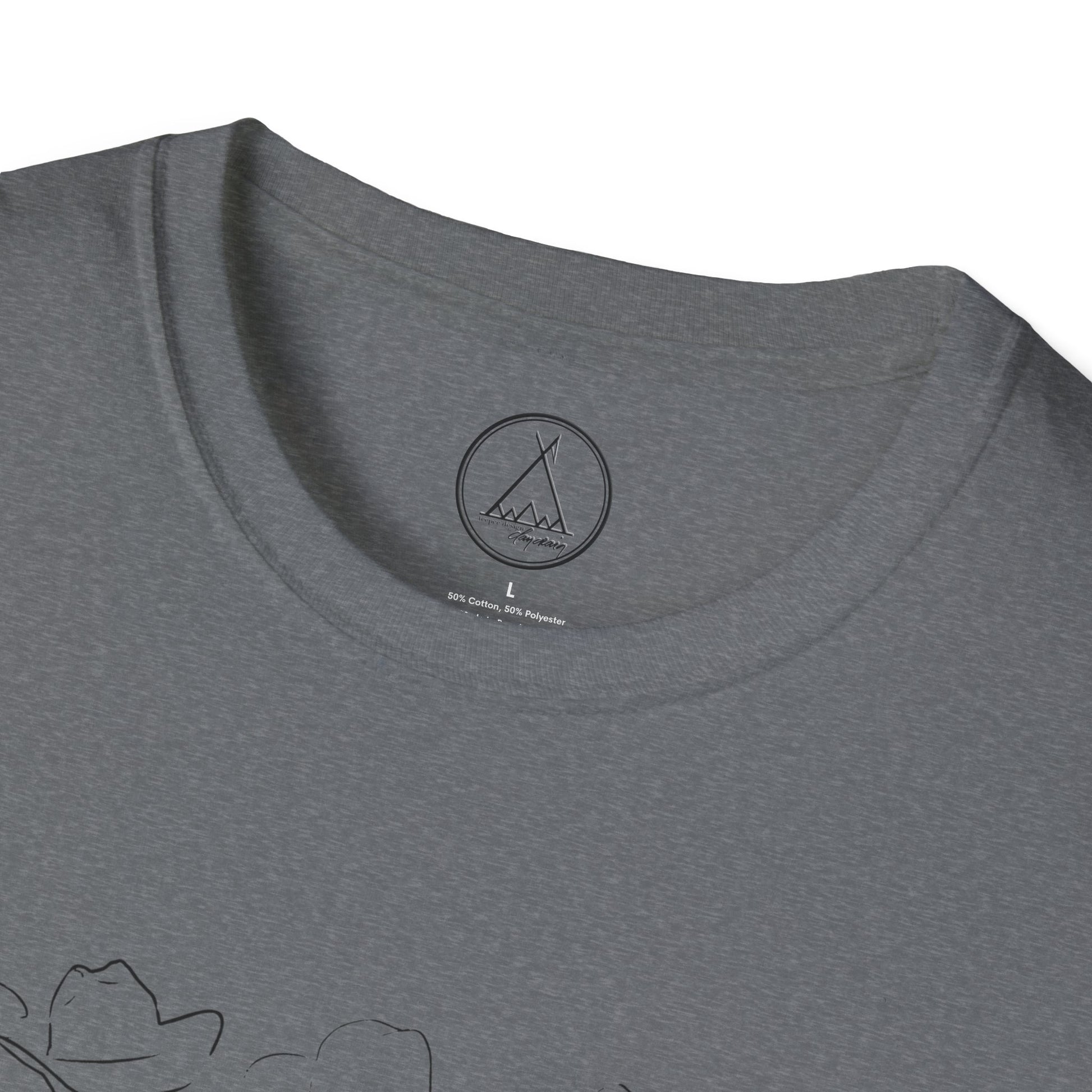 For The Love Of Cowboys tee with hand-drawn bird line art design