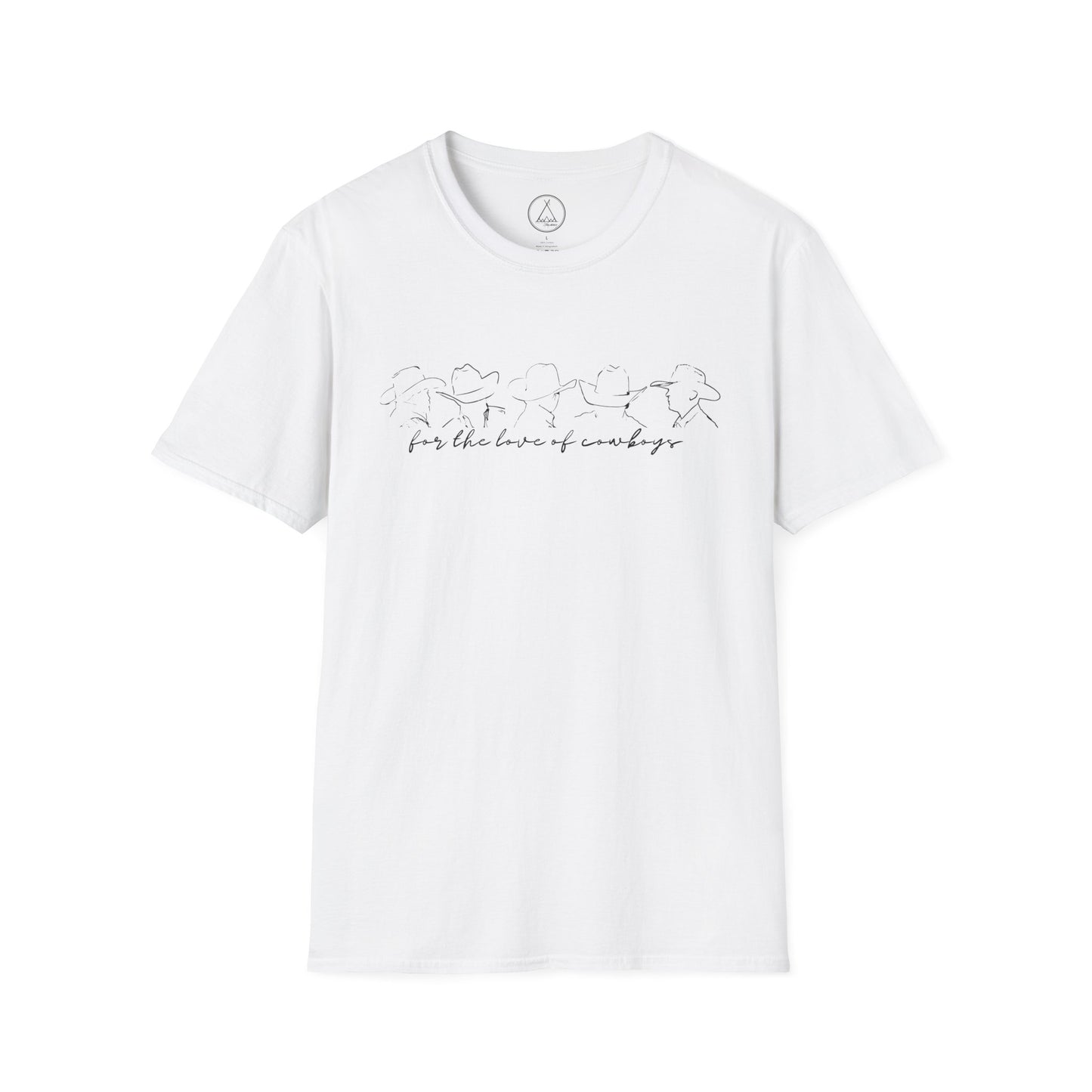 For The Love Of Cowboys tee with hand-drawn bird line art design