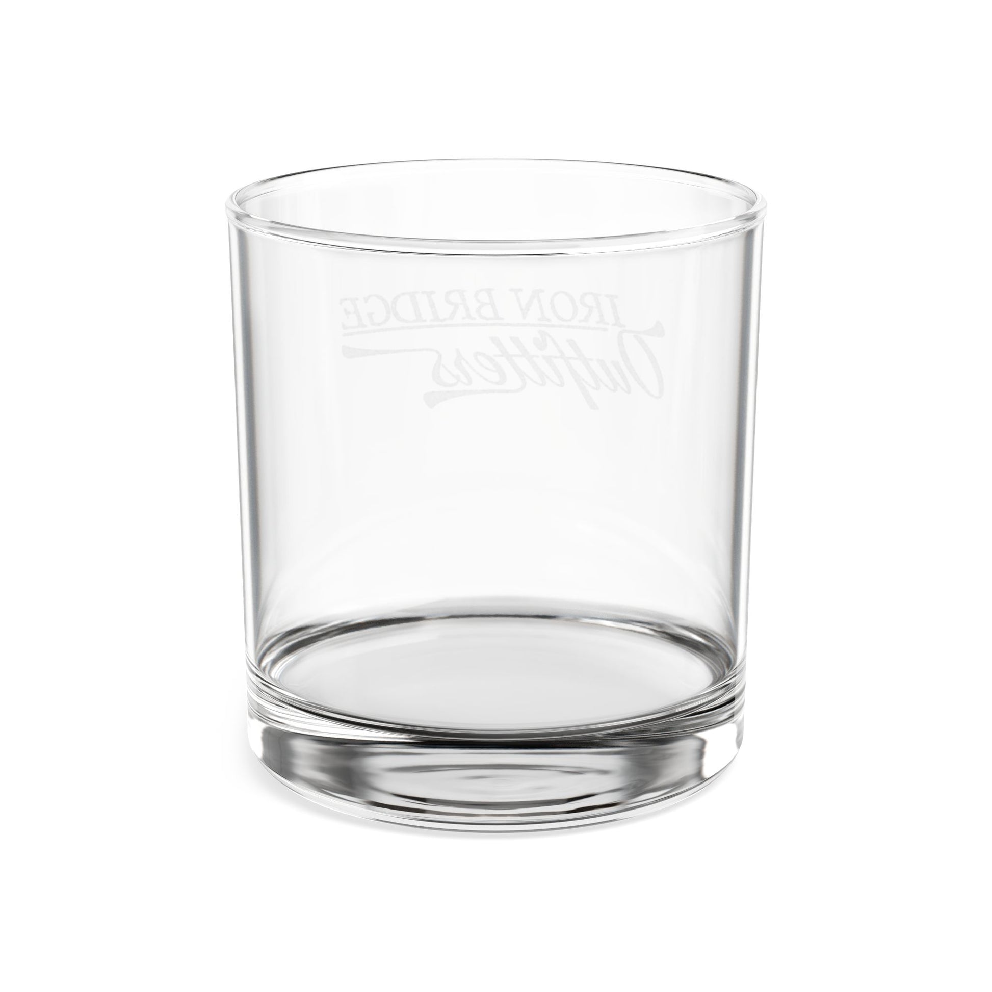 Iron Bridge Outfitters engraved whiskey rocks glass, 10.5oz