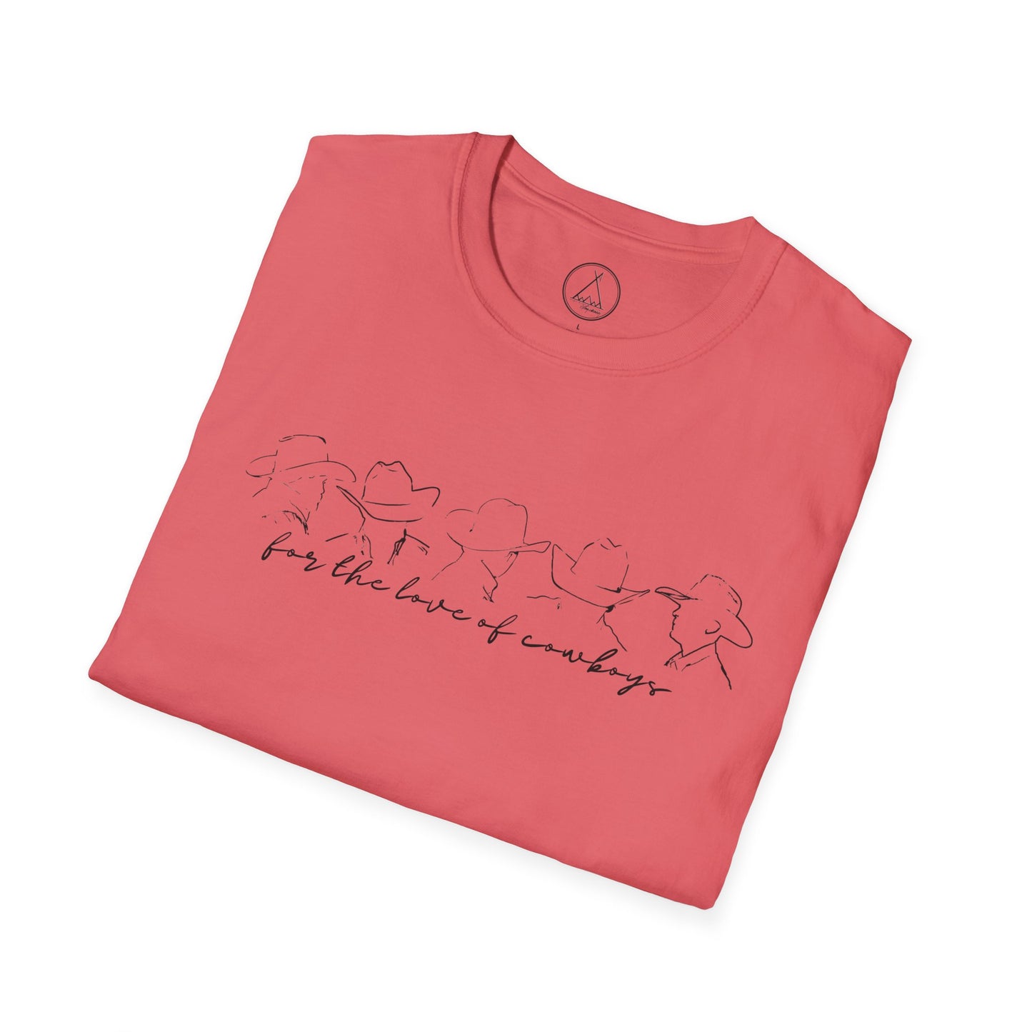 For The Love Of Cowboys tee with hand-drawn bird line art design