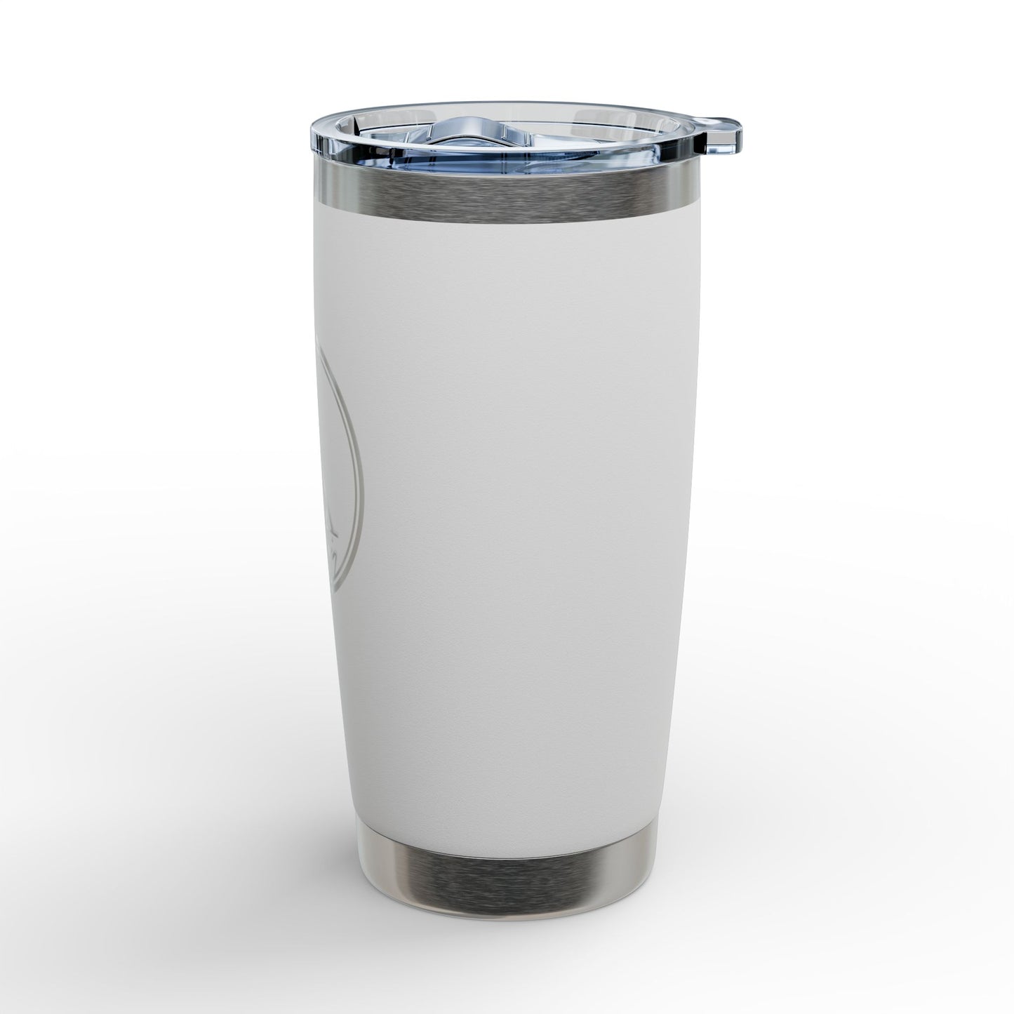 Teepee Design engraved stainless steel tumbler with mountain and tent emblem, 20oz
