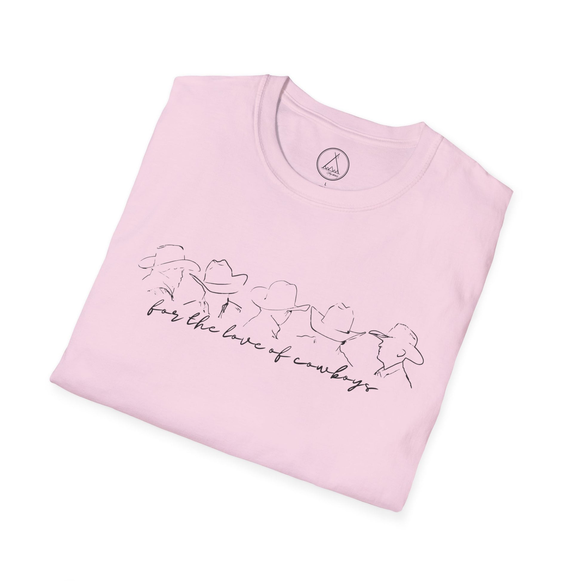 For The Love Of Cowboys tee with hand-drawn bird line art design