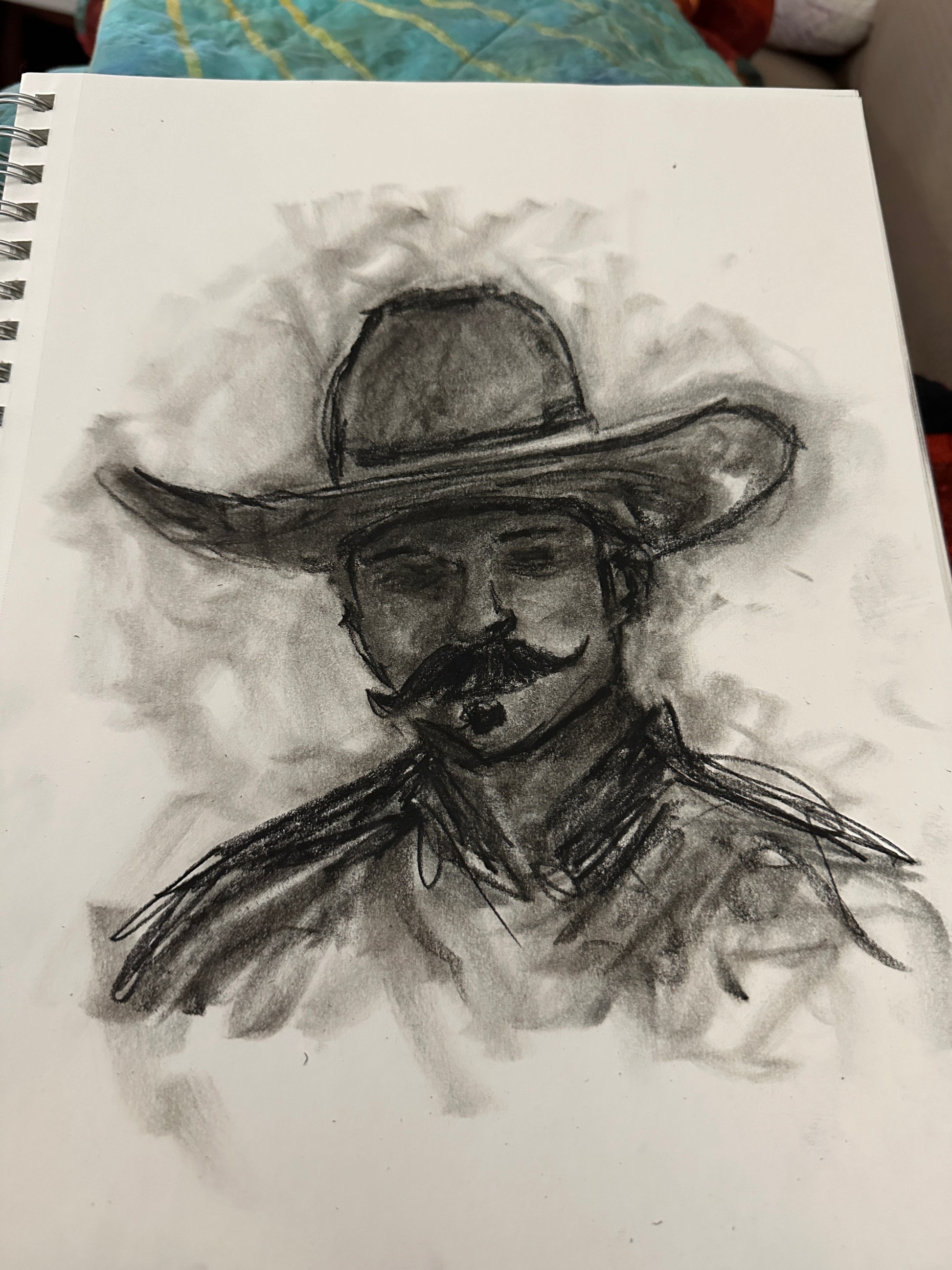 Custom charcoal portrait sketch example, additional sample
