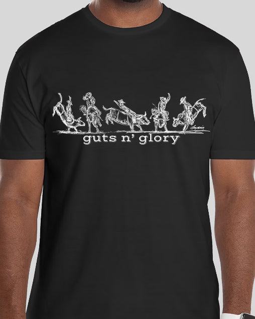 Wild Rodeo Collection Guts N' Glory Bulls T-shirt, black