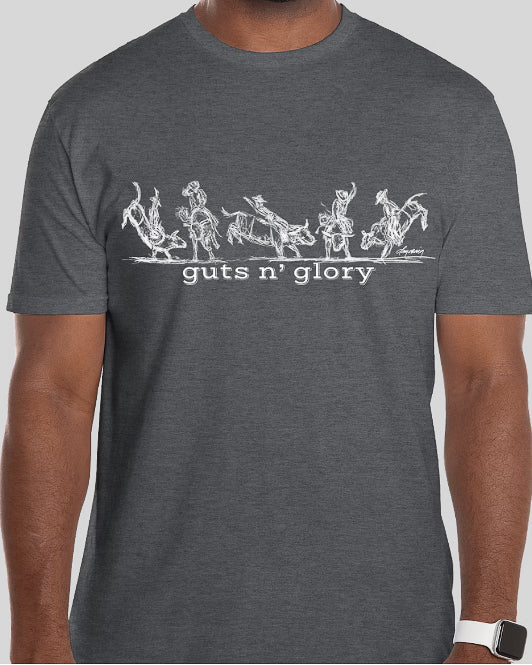 Wild Rodeo Collection Guts N' Glory Bulls T-shirt, heather grey