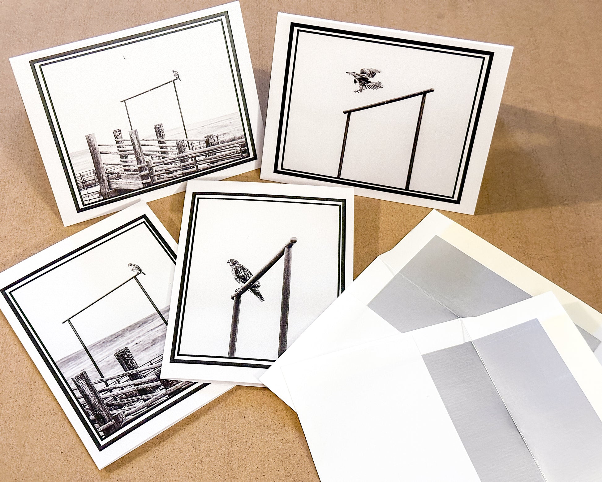 Hawk photography blank greeting card with silver foil envelope