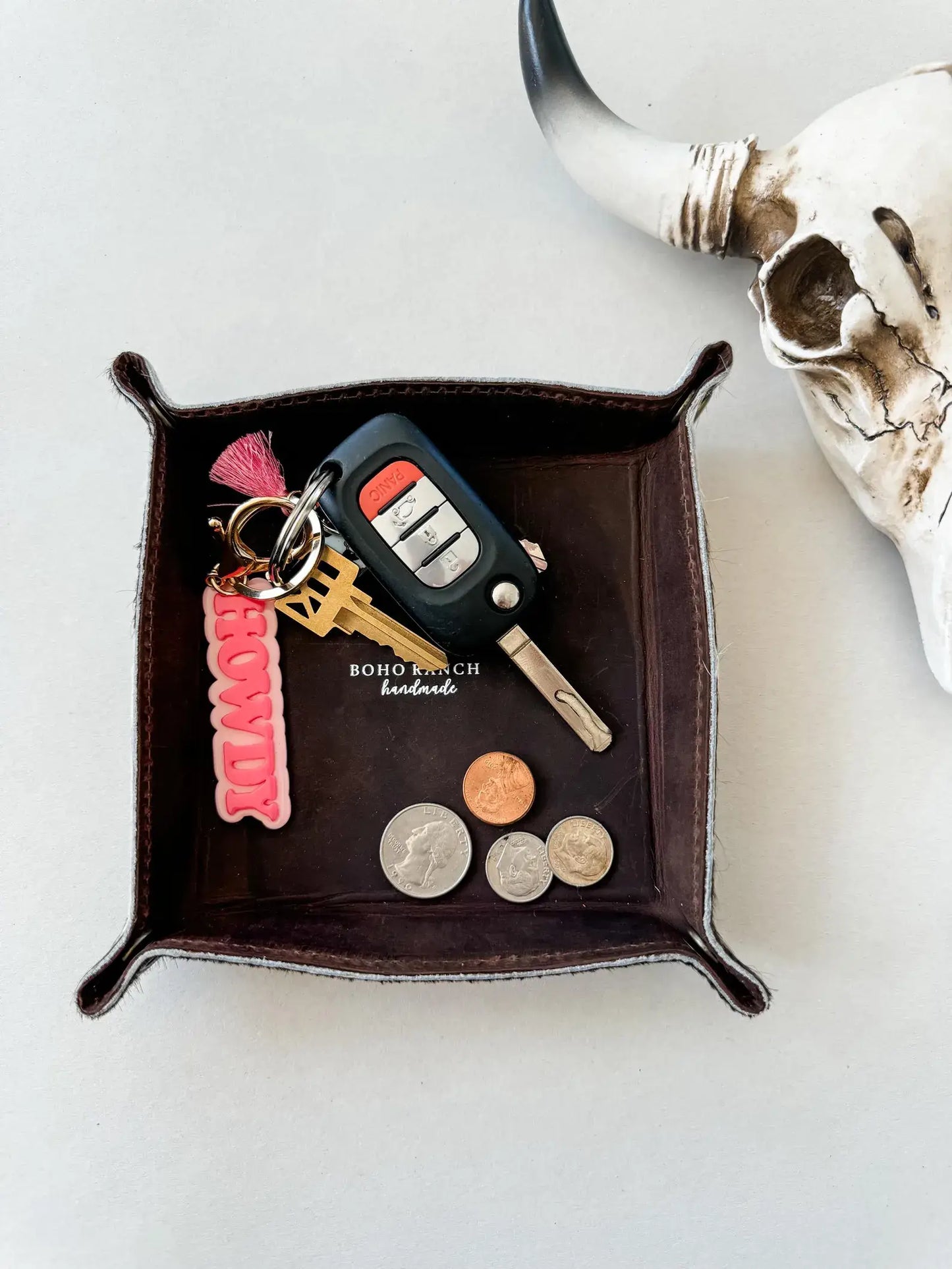 Cowhide leather travel tray, additional color view