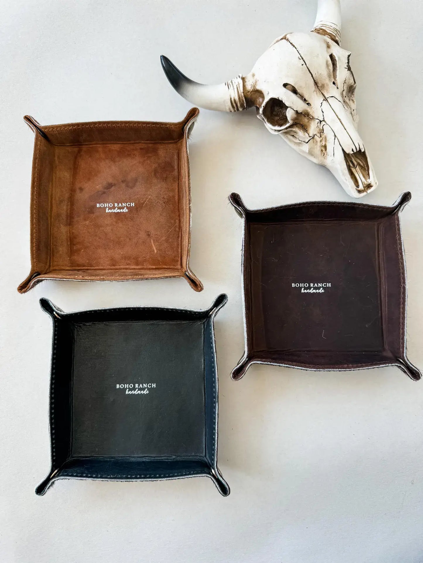 Cowhide leather travel tray, additional view