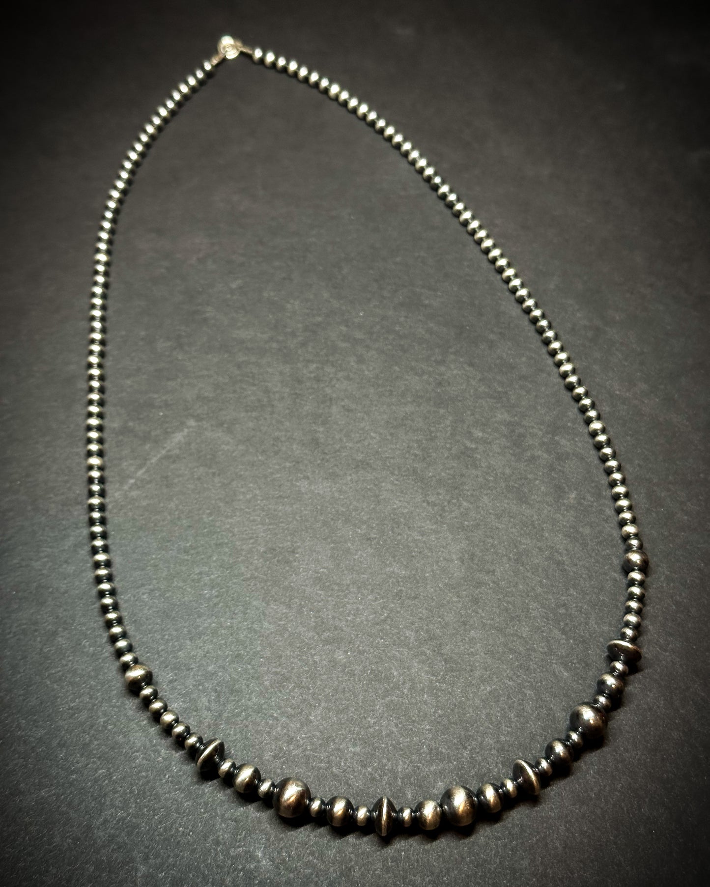 Sterling silver pearl necklace, handmade western jewelry