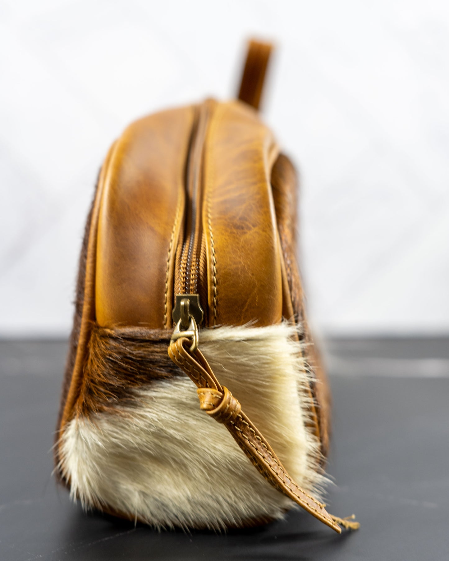 Cowhide leather Dopp kit travel bag, color variation view