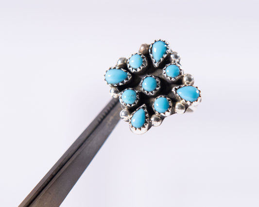 Turquoise Cluster stacker ring