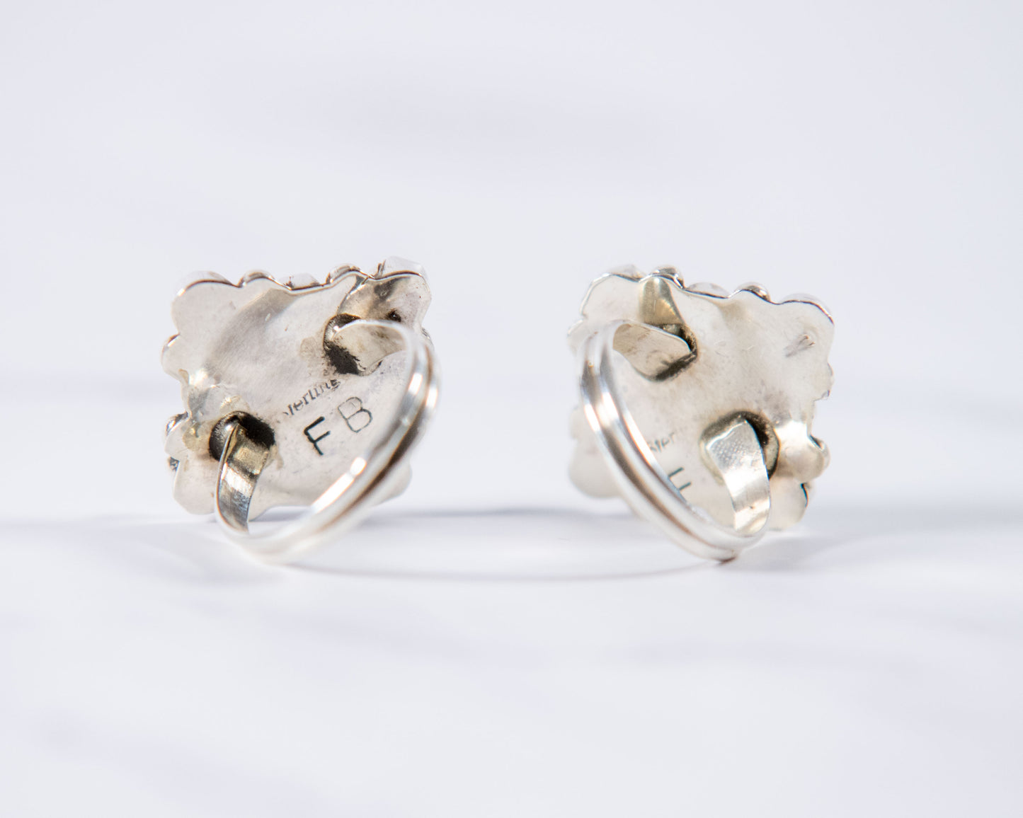 Turquoise cluster stacker ring, detail view