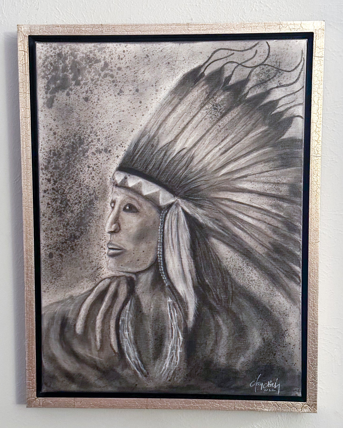 Clouded Visions Never Saw Red, original framed canvas art